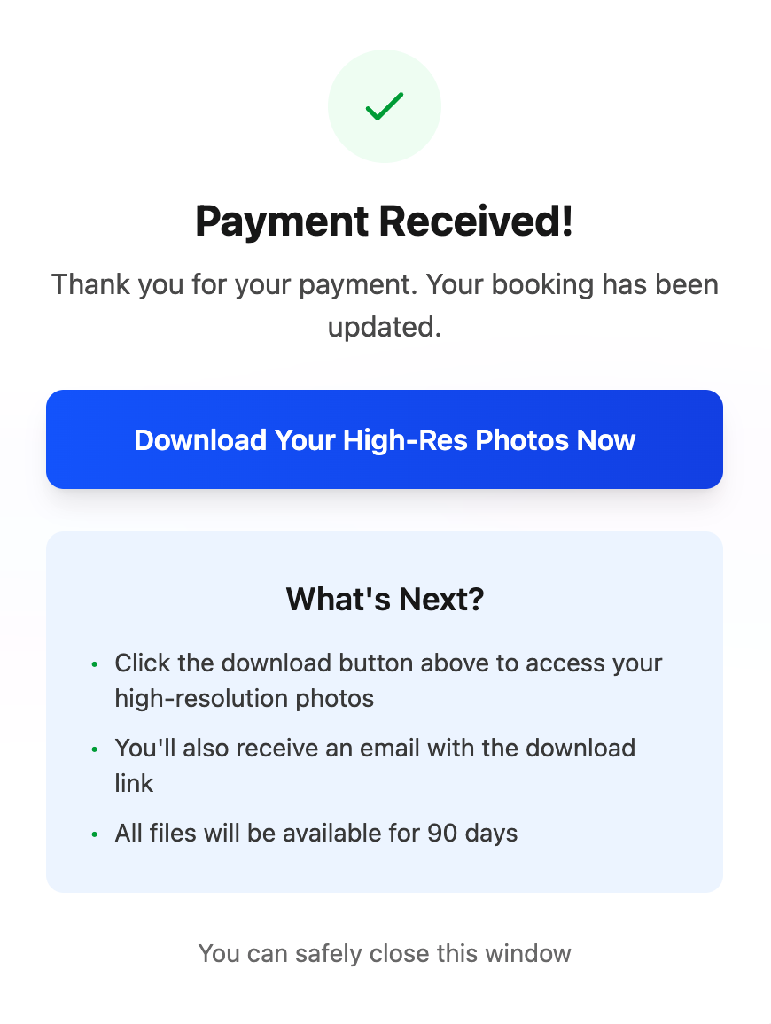 Payment received notification
